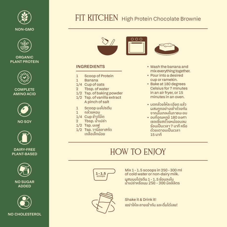 Chocolate Plant Protein โปรตีนพืชพร้อมชงรสช็อกโกแลต - Image 4