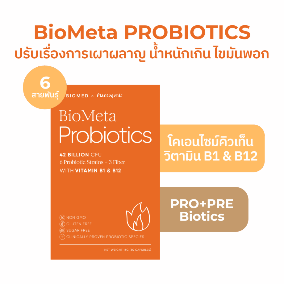 BioMeta (Plantogenic x Biomed) แคปซูลโพรไบโอติกส์ ปรับระบบเผาผลาญ