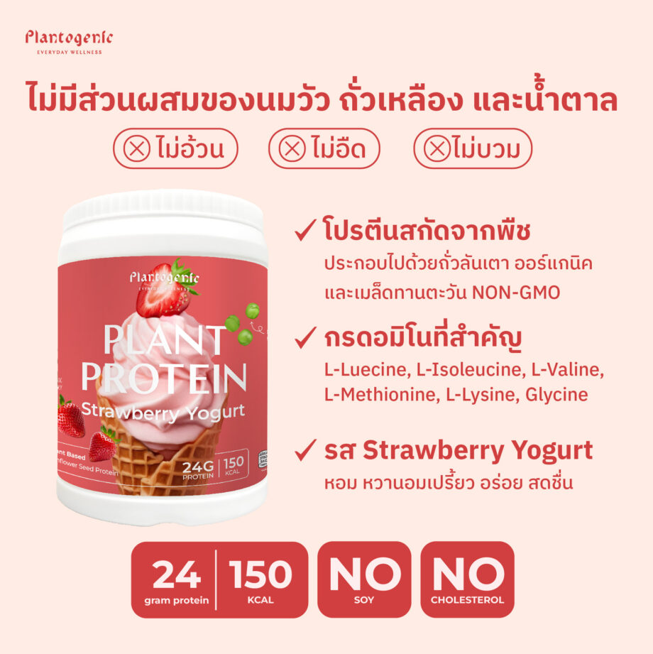 Strawberry Yogurt Plant Protein โปรตีนพืชพร้อมชงรสสตอเบอรี่โยเกิร์ต - Image 2