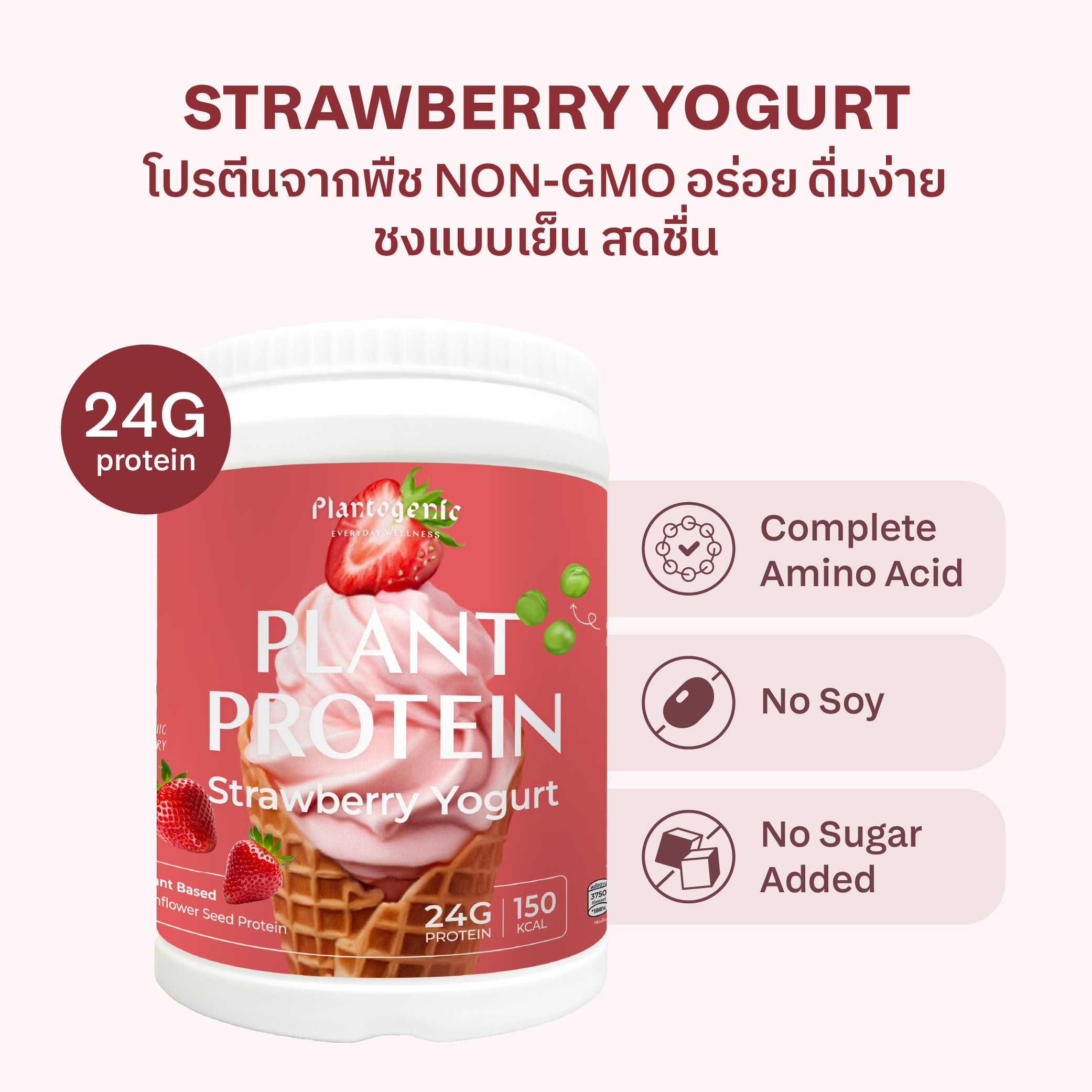 Strawberry Yogurt Plant Protein โปรตีนพืชรสสตรอว์เบอร์รี่โยเกิร์ต - Image 2